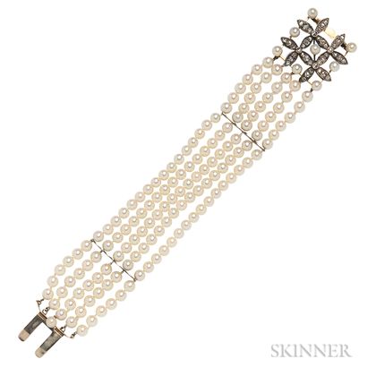 Cultured Pearl Five-strand Bracelet