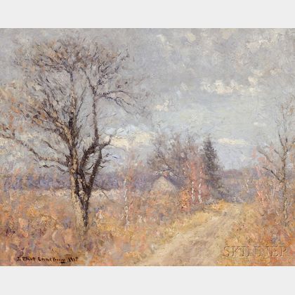 Joseph Eliot Enneking (American, 1881-1942) Road Through an October Field