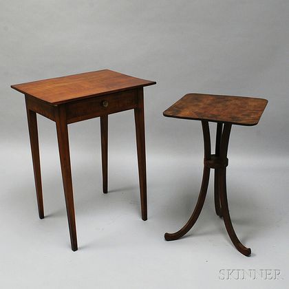 Two Pieces of Tiger Maple Furniture