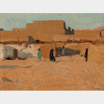 Charles Hoffbauer (French/American, 1875-1957) Desert Scene