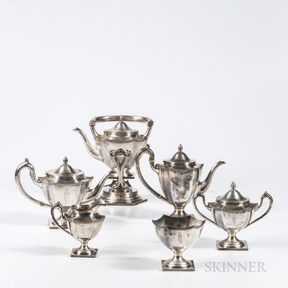 Six-piece Sterling Silver Tea and Coffee Service