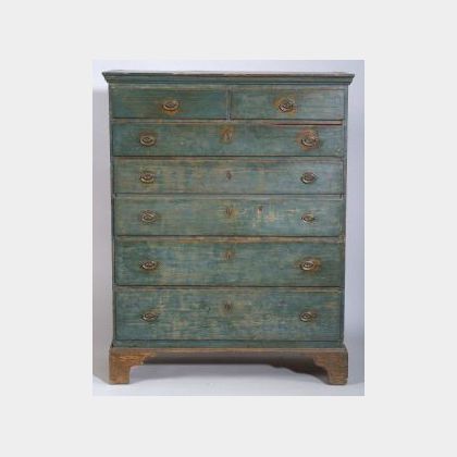 Blue Painted Tall Chest