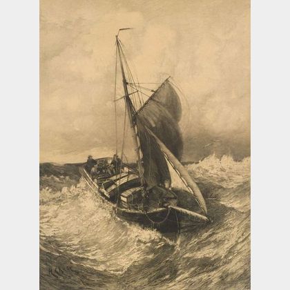 Thomas Moran (American, 1837-1926),After Henry Chase (American, 1853-1889) Sailboat (After Chase)