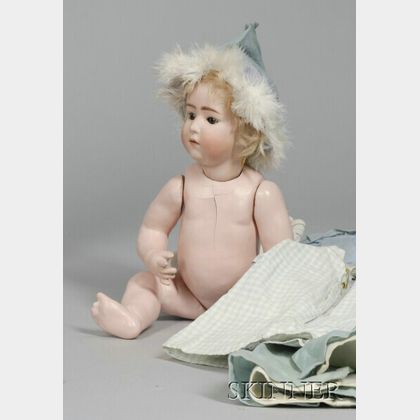 Heubach Bisque Character Baby with Wardrobe