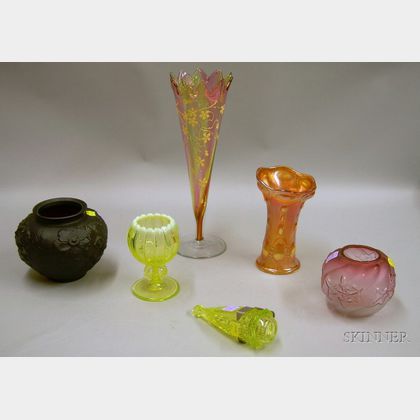 Six Pieces of Assorted Colored Art Glass
