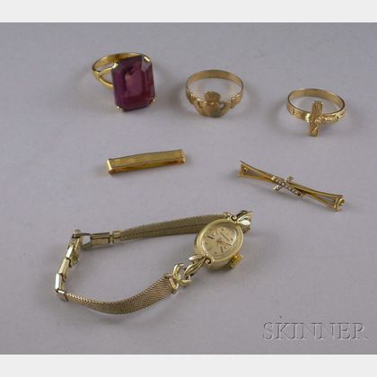 Group of Gold Jewelry Items