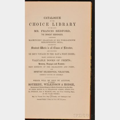 (Library Sale Catalog),Bedford, Francis