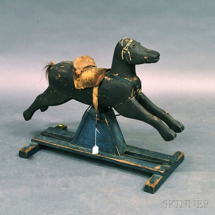 Painted Wooden Rocking Horse