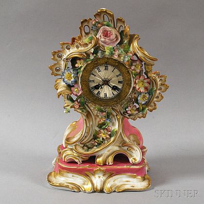 Limoges Porcelain Clock and Stand