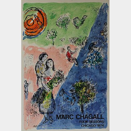 After Marc Chagall (French/Russian, 1887-1985) Poster: Four Seasons, Chicago, 1974