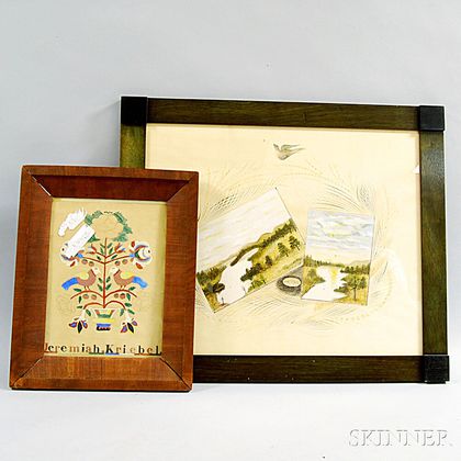 Two Framed Folk Art Items