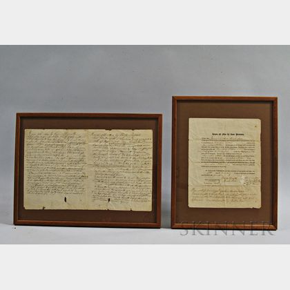 Two Framed Abington, Massachusetts, Documents