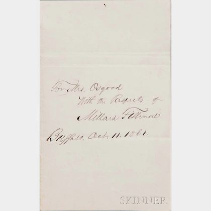 Fillmore, Millard (1800-1874) Autograph Endorsement Signed, Buffalo, New York, 11 October 1861.