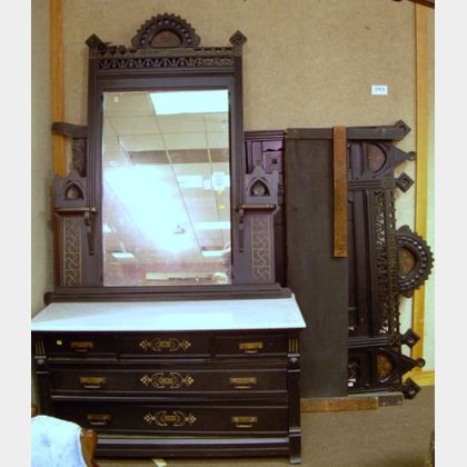 Victorian Eastlake-type Ebonized and Partial Gilt Bedroom Suite