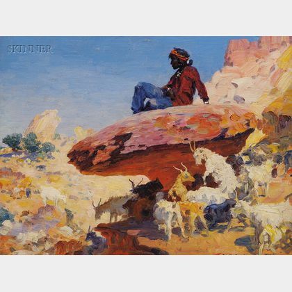 William Robinson Leigh (American, 1866-1955) Keams Canon [sic], Arizona/Alternatively ti... 