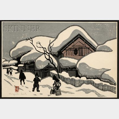 Kiyoshi Saito (Japanese, 1907-1992) Village Road in Winter.