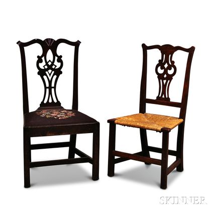 Two Chippendale Carved Side Chairs