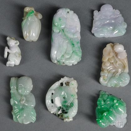 Eight Assorted Jade Items