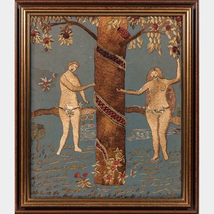Silkwork Adam & Eve Picture