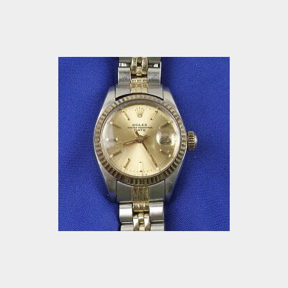 Lady&#39;s 14kt Gold and Stainless Steel Wristwatch