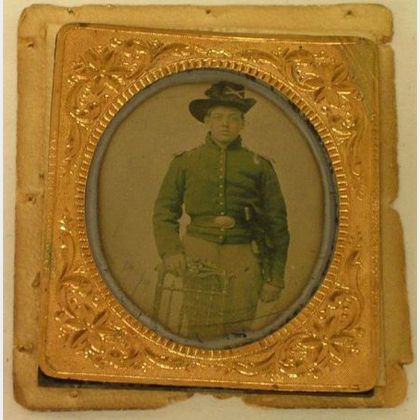 Six-Plate Ruby Ambrotype of a Young Union Soldier