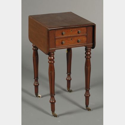 William IV Mahogany Two-drawer Work Table