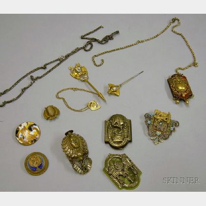 Group of Egyptian Revival Costume Jewelry. 