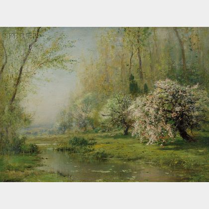 Arthur Parton (American, 1842-1914) Trees in Blossom
