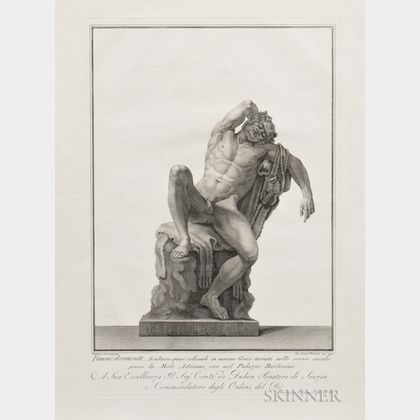 Francesco Piranesi (1758-1810) Two Engravings of Antique Statuary: Fauno dormente