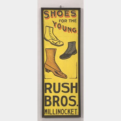 Painted Wooden Shoe Trade Sign