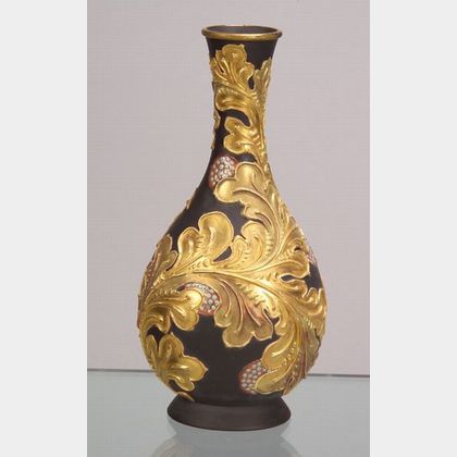 Wedgwood Auro Black Basalt Vase