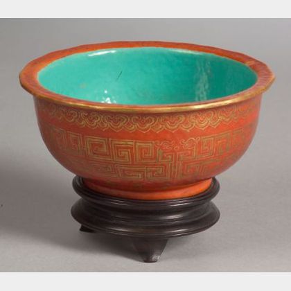 Iron Red Porcelain Bowl