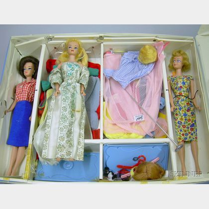 Group of Barbie Dolls, Cases, Clothes and Accessories