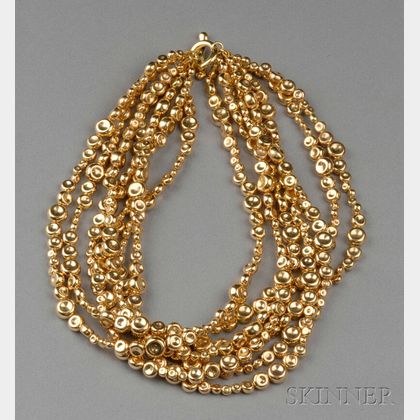 18kt Gold Bead Necklace, Robert Lee Morris