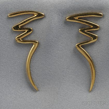 18kt Gold "Squiggle" Earrings, Paloma Picasso, Tiffany & Co.