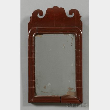 Red-painted Queen Anne Mirror