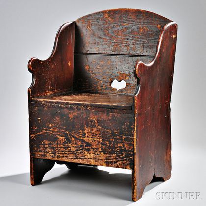 Carved Pine Potty Chair