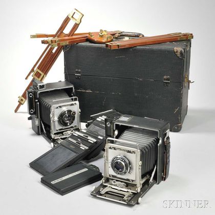Two Crown Graphic Cameras and Accessory Kit