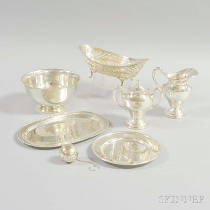 Seven Pieces of Sterling Silver Tableware