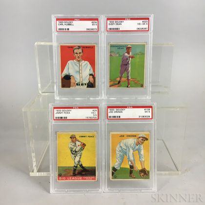 Four 1933 Goudey Baseball Cards