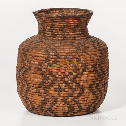 Southwest Polychrome Basketry Jar