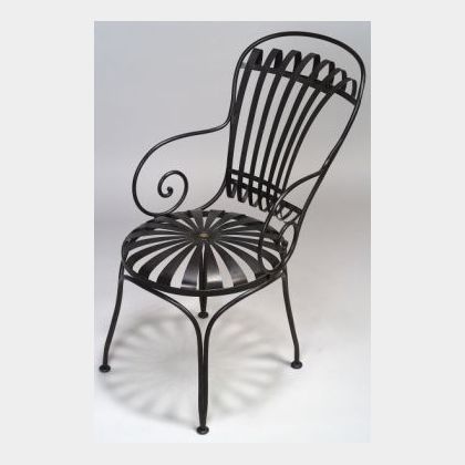 Black Bent Steel Garden Chair