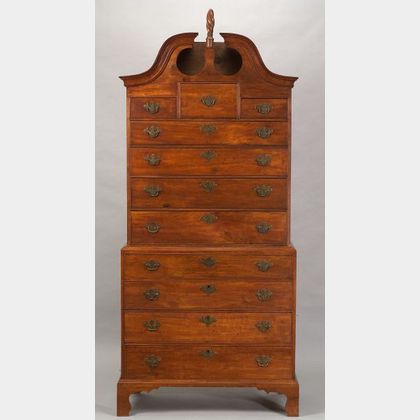 Chippendale Cherry Bonnet-top Chest-on-chest