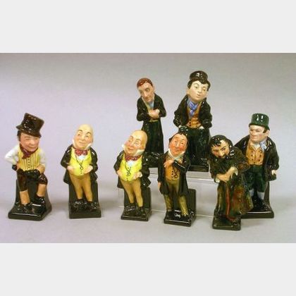Eight Small Royal Doulton Porcelain Dickens Figures