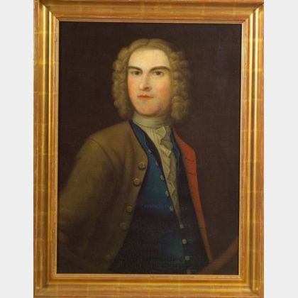 Attributed to Matthew Pratt (American, 1734 - 1805) Portrait of Colonial American Patriot James Otis.