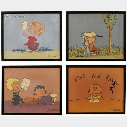 Charles M. Schulz (American, 1922-2000) Lot of Four Works: Color Separation Proofs Depicting the Peanuts ® Characters