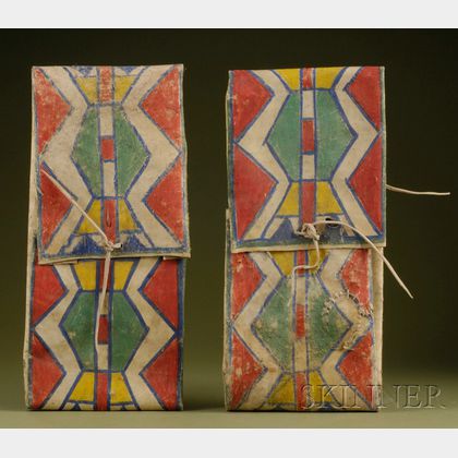 Pair of Plains Painted Parfleche Envelopes