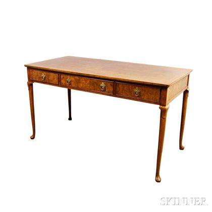 Baker Walnut Three-drawer Desk