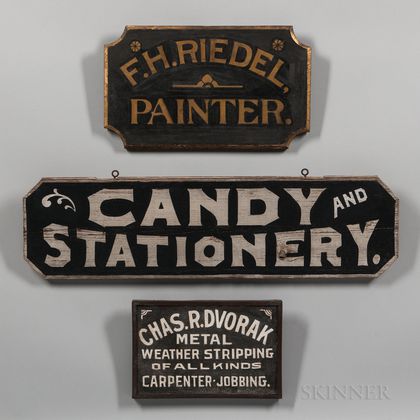 Three Early Painted Advertising Signs
