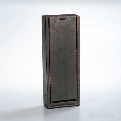 Chip-carved and Black-painted Candle Box